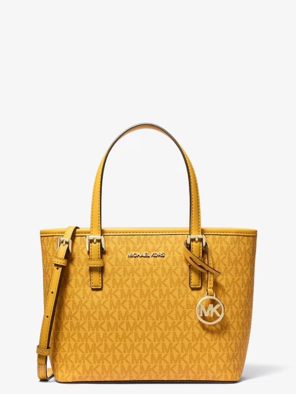 MK Michael Kors Orange Sherbet Signature Logo Tote Crossbody Bag NWT